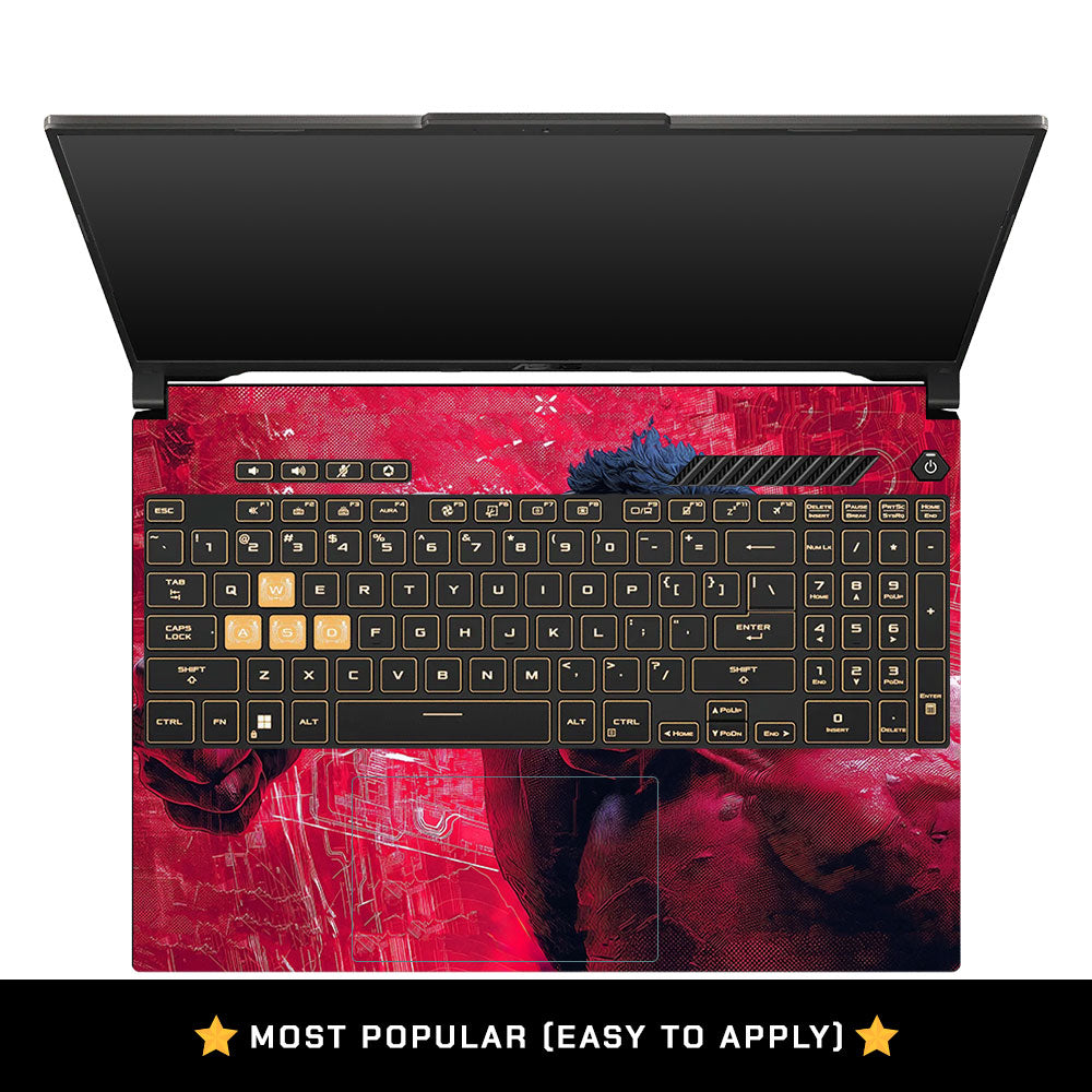 Red Comic Giant Asus Gaming V16 V3607 Laptop Skin