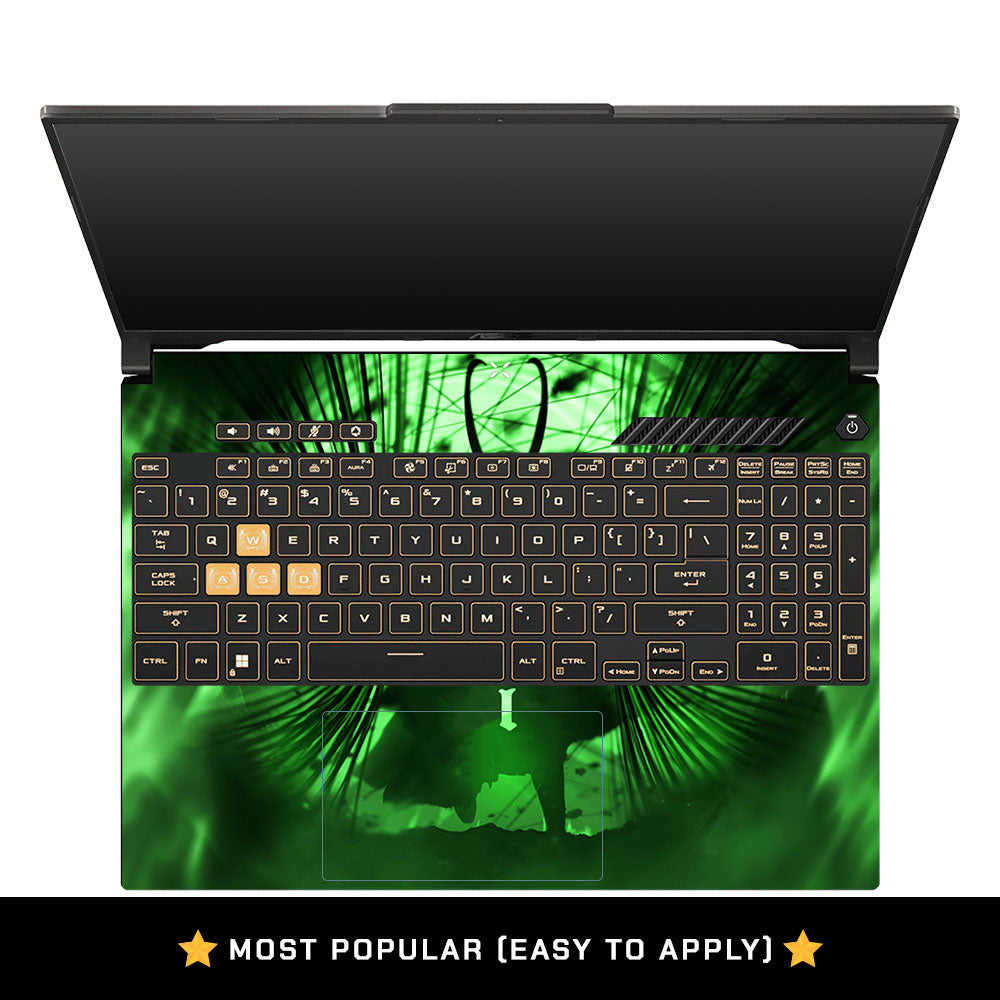 Green Aura Trickster Asus Gaming V16 V3607 Laptop Skin