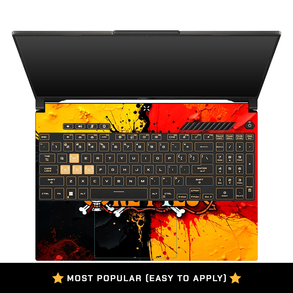 One Piece Paint Splash Asus Gaming V16 V3607 Laptop Skin