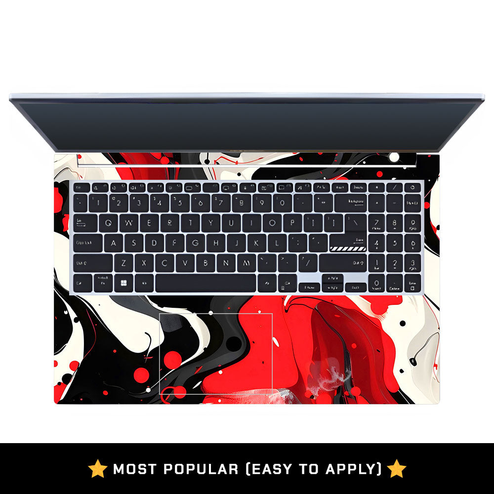 Red and White Paint Swirls Asus Vivobook 15 X1502VA Laptop Skin