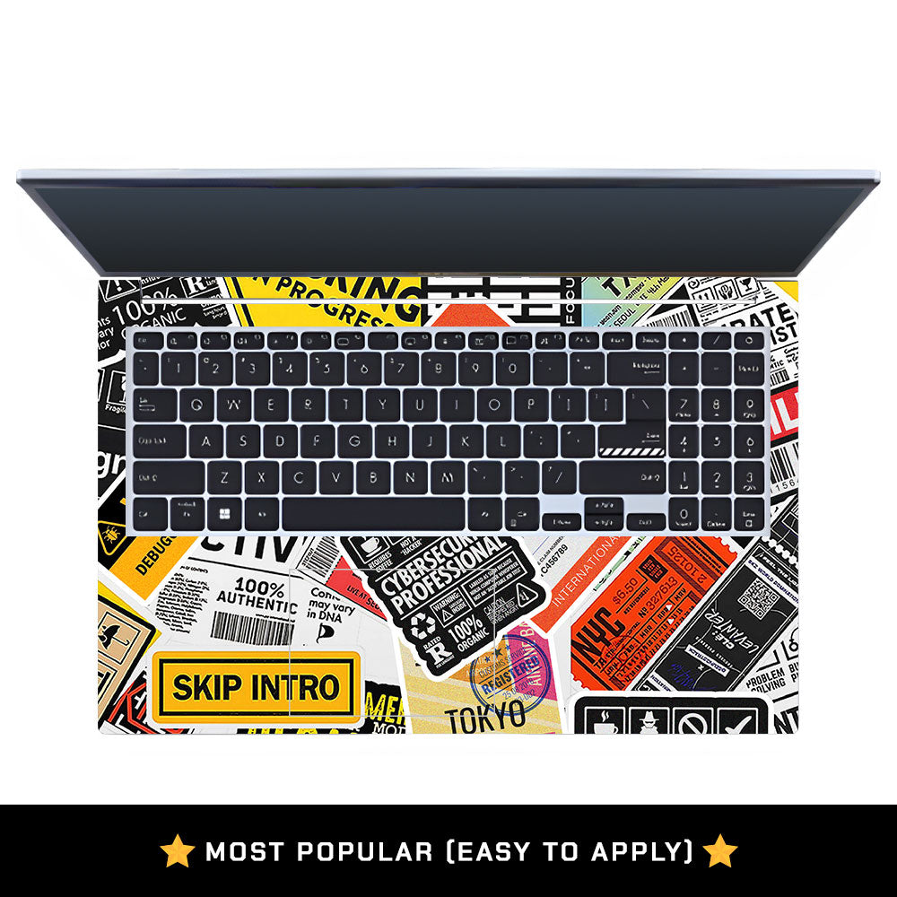 Tech Aesthetic Sticker Collage Asus Vivobook 15 X1502VA Laptop Skin
