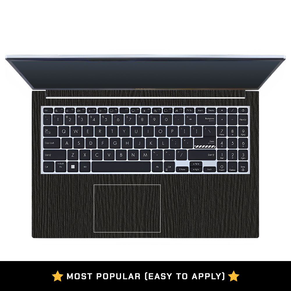 Textured Black Wood Asus Vivobook 15 X1502VA Laptop Skin