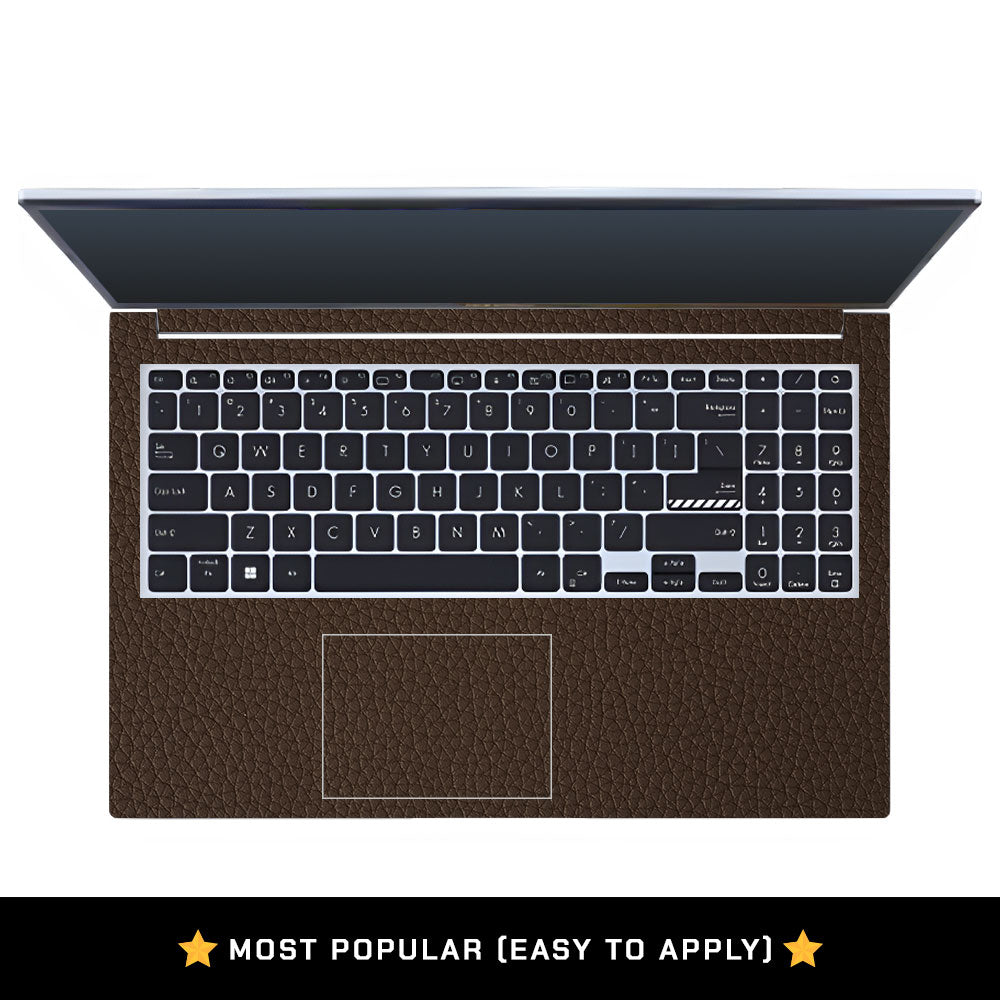 Textured Brown Leather Asus Vivobook 15 X1502VA Laptop Skin