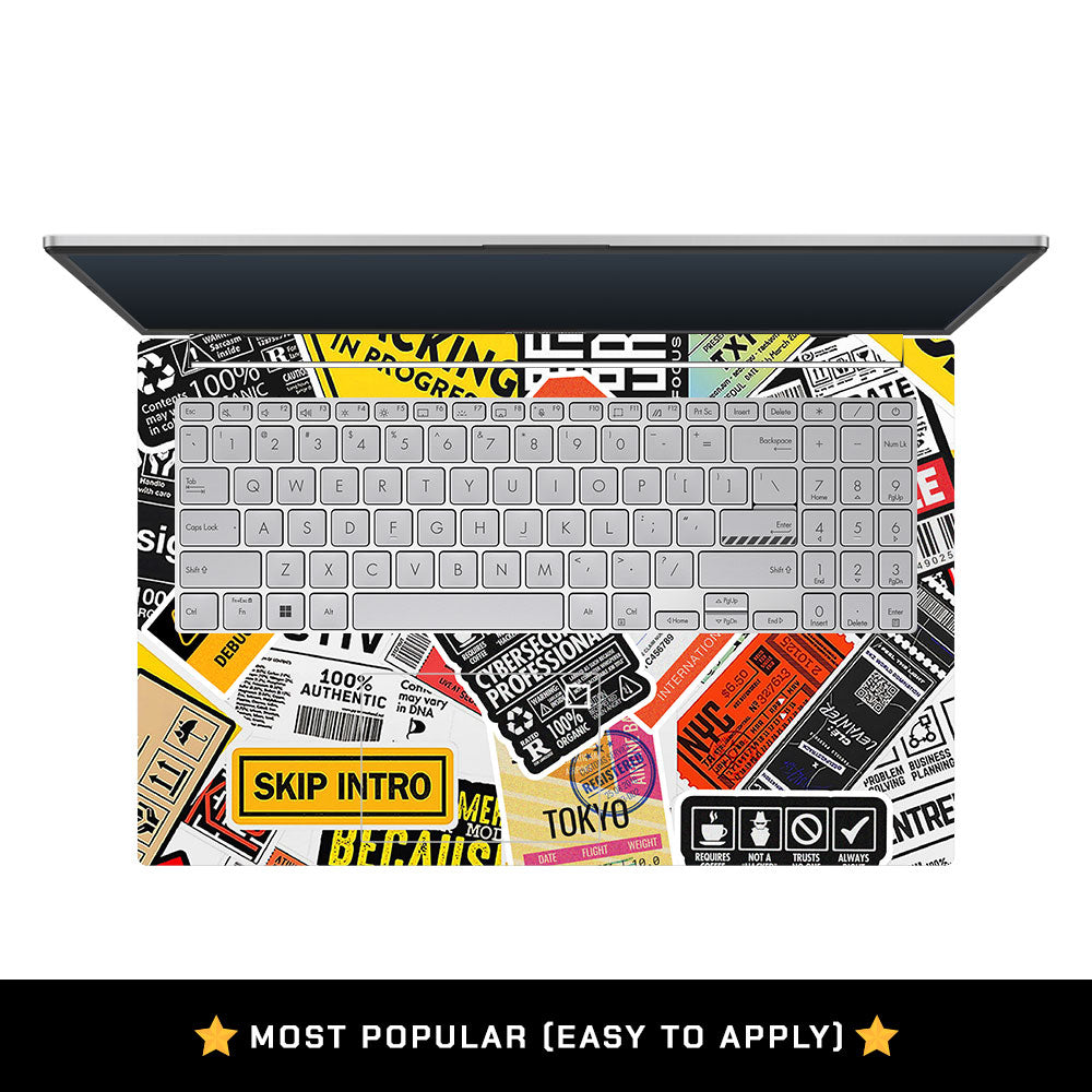 Tech Aesthetic Sticker Collage Asus Vivobook Go 15 E1504G Laptop Skin