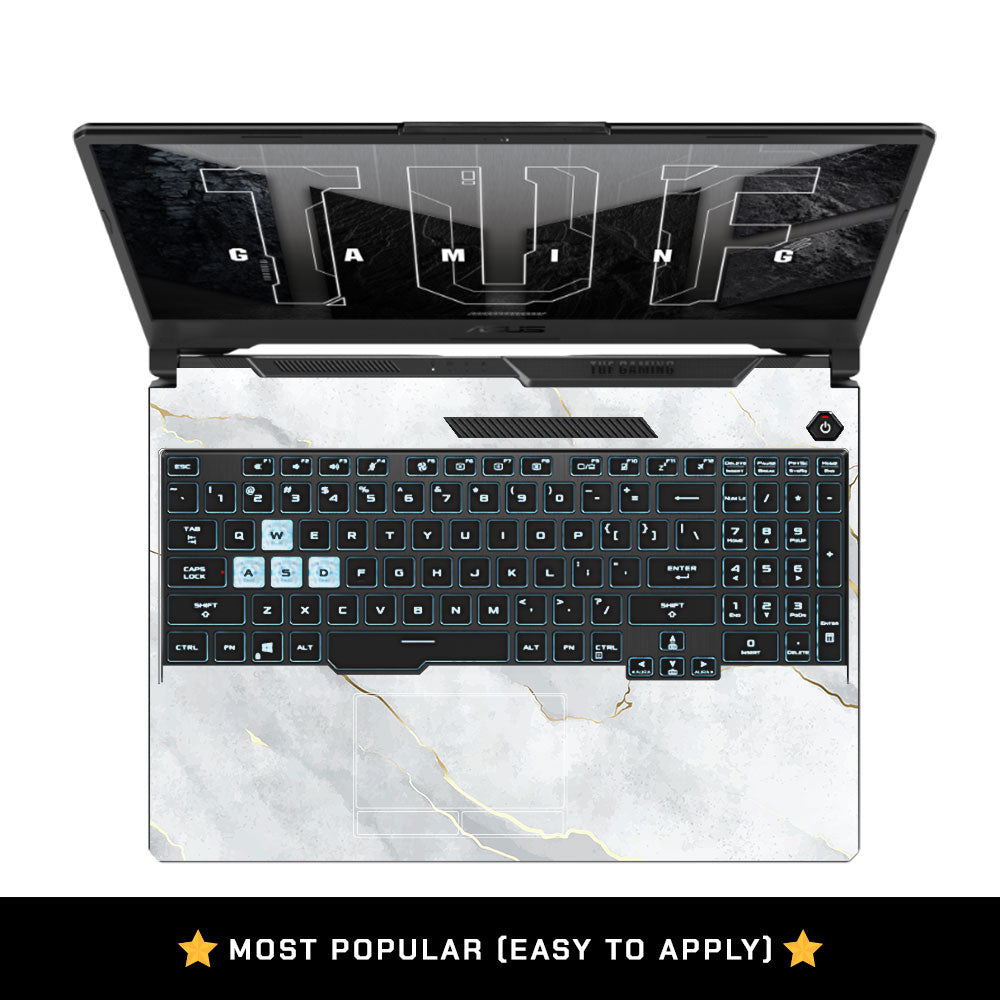 Grey Golden Marble Asus TUF F15 FX506 and A15 FA506 Laptop Skin