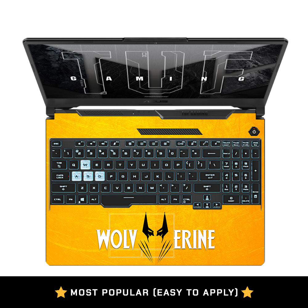 Wolverine with Yellow Background Asus TUF F15 FX506 and A15 FA506 Laptop Skin