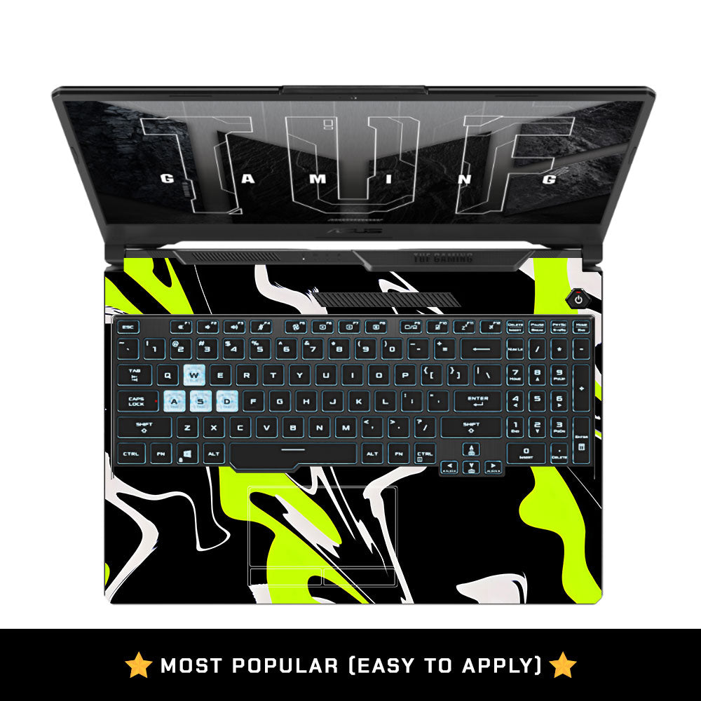 Neon Green and Black Patterns Asus TUF F15 FX506 & A15 FA506 Laptop Skin