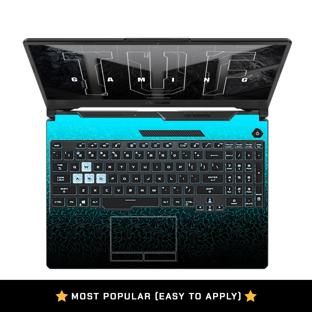 Cyan Blue to Black Gradient Asus TUF F15 FX506 & A15 FA506 Laptop Skin