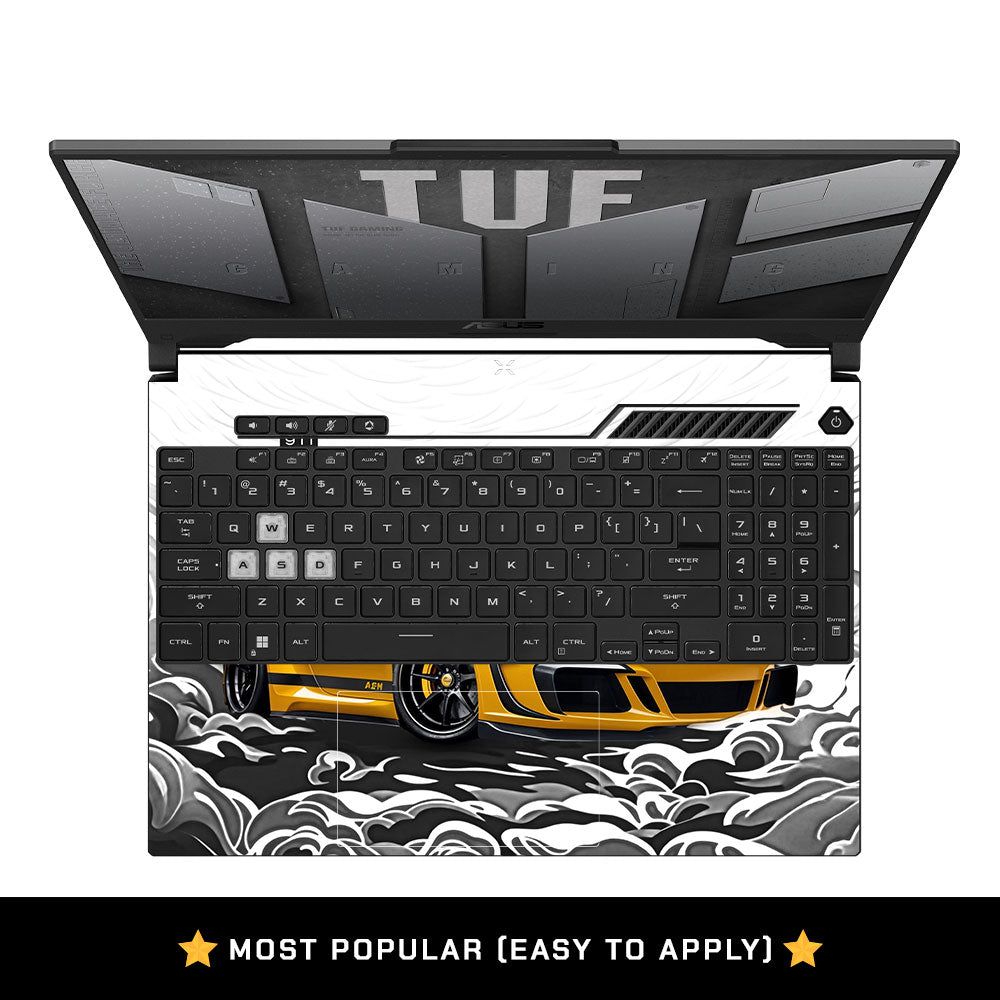 Porsche 911 Yellow Blaze Asus TUF F15 FX507 & A15 FA507 Laptop Skin
