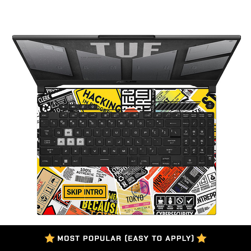 Tech Aesthetic Sticker Collage Asus TUF F15 FX507 & A15 FA507 Laptop Skin