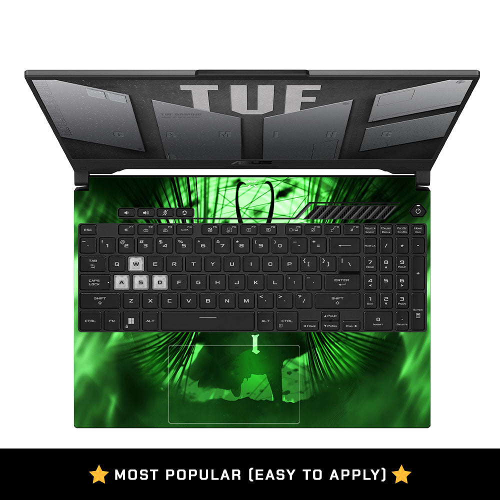 Green Aura Trickster Asus TUF F15 FX507 & A15 FA507 Laptop Skin