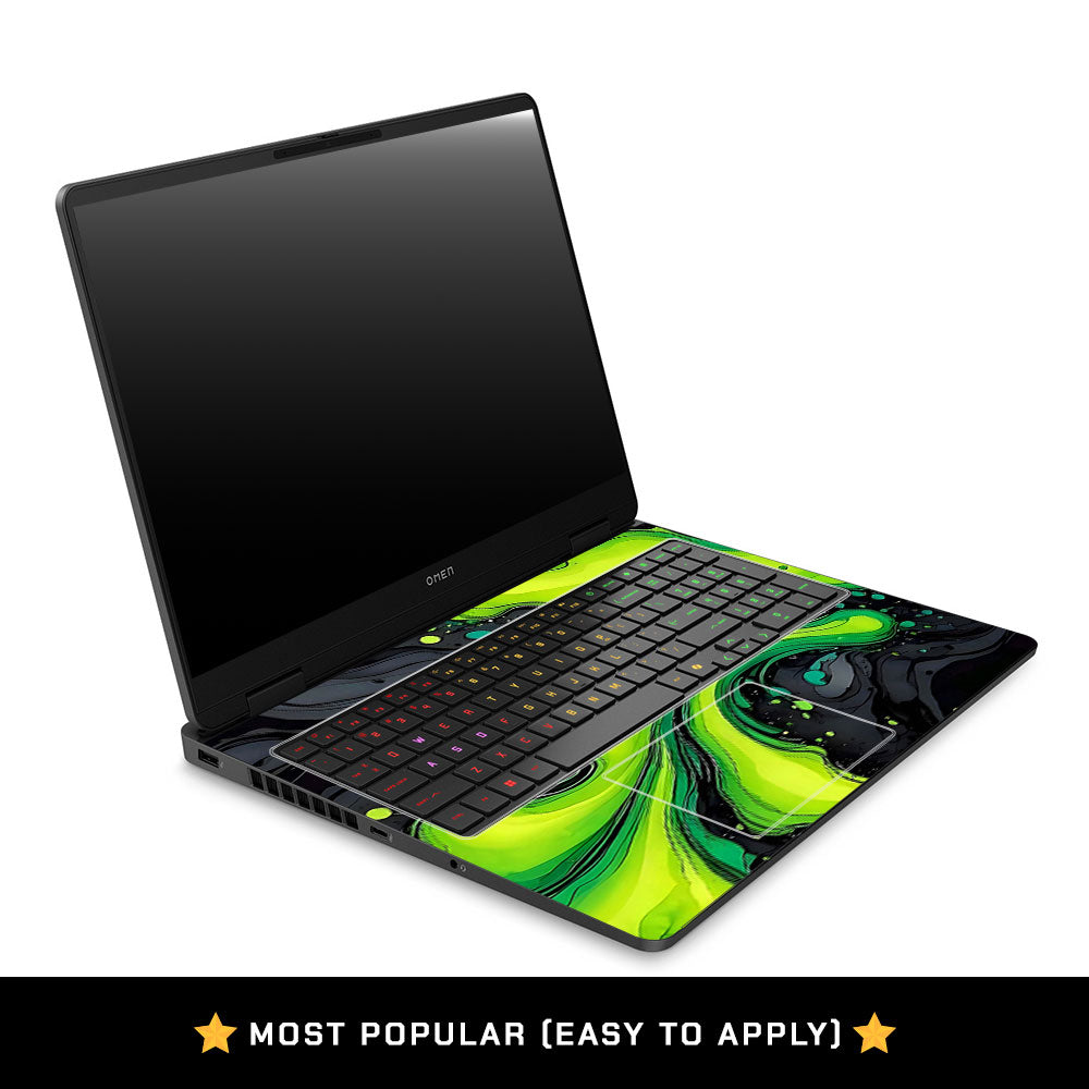 Neon Green Paint Swirls HP Omen Gaming 16 2025, 2026 Laptop Skin