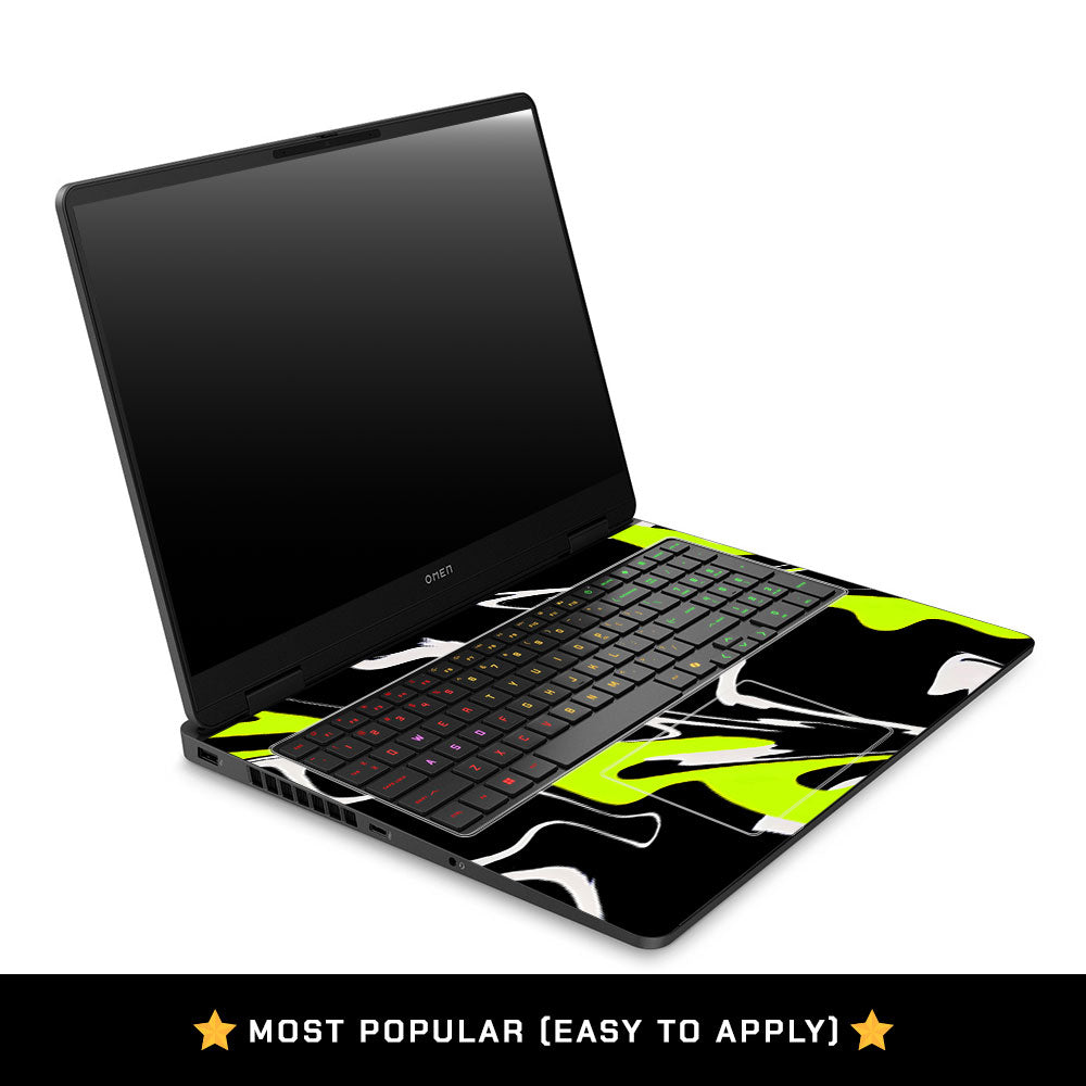 Neon Green and Black Patterns HP Omen Gaming 16 2025, 2026 Laptop Skin