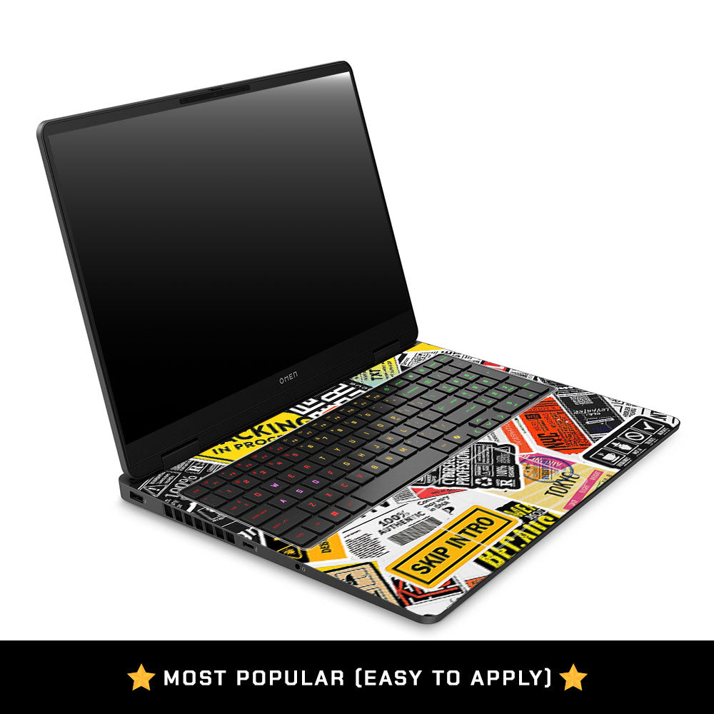 Tech Aesthetic Sticker Collage HP Omen Gaming 16 2025, 2026 Laptop Skin