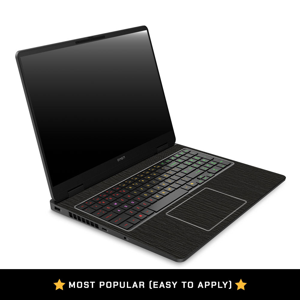 Textured Black Wood HP Omen Gaming 16 2025, 2026 Laptop Skin