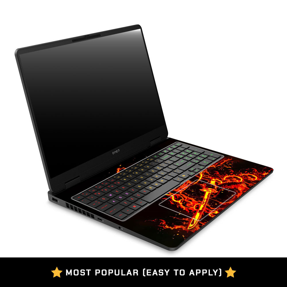Blazing Anime Swordsman HP Omen Gaming 16 2025, 2026 Laptop Skin