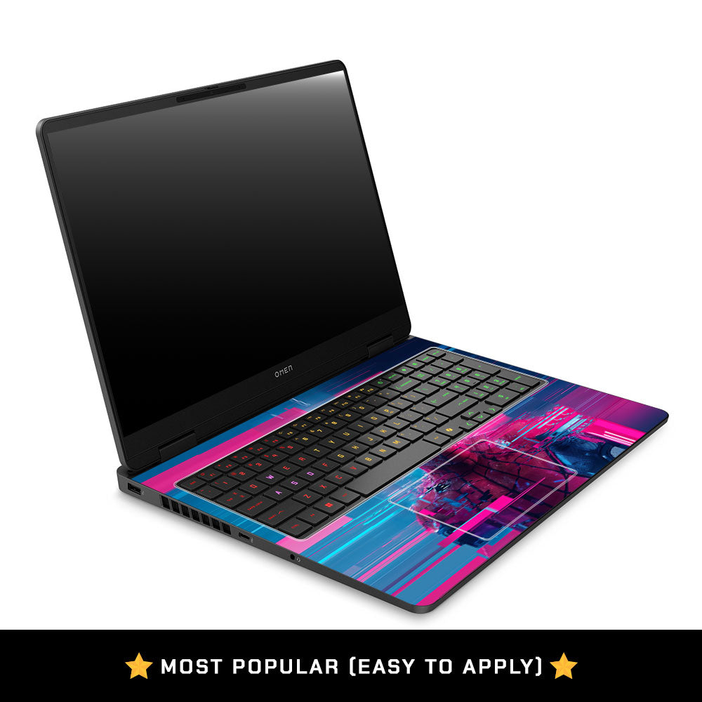 Glitch Spider Neon Web HP Omen Gaming 16 2025, 2026 Laptop Skin