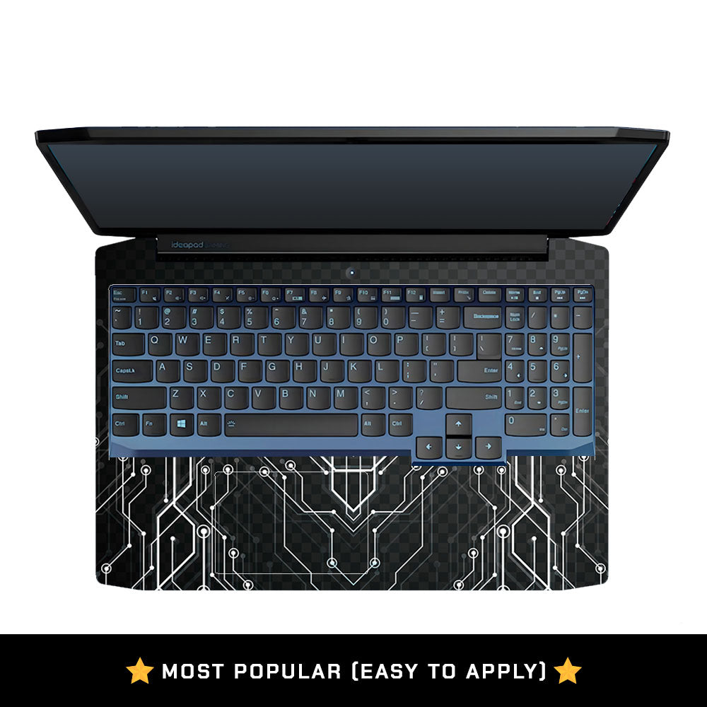 Black Digital Circuit Lenovo Ideapad Gaming 3 15ARH05 and 15IMH05 Laptop Skin