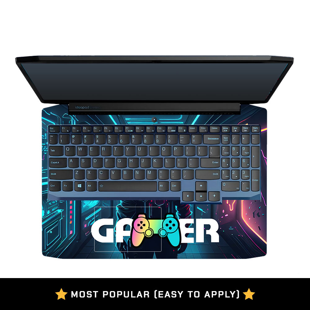 Gamer in Glowing Background Gaming Lenovo Ideapad Gaming 3 15ARH05 and 15IMH05 Laptop Skin