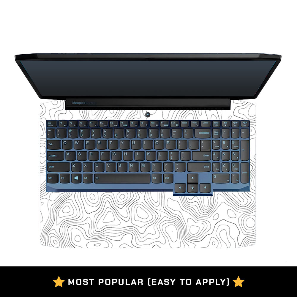 White Contour Design Lenovo Ideapad Gaming 3 15ARH05 and 15IMH05 Laptop Skin