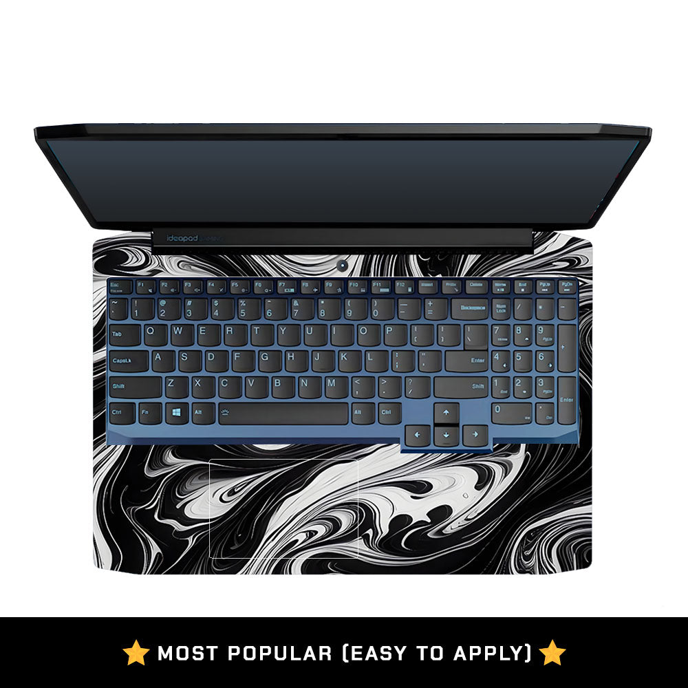 Black and White Marble Lenovo IdeaPad Gaming 3 15ARH05 and 15IMH05 Laptop Skin