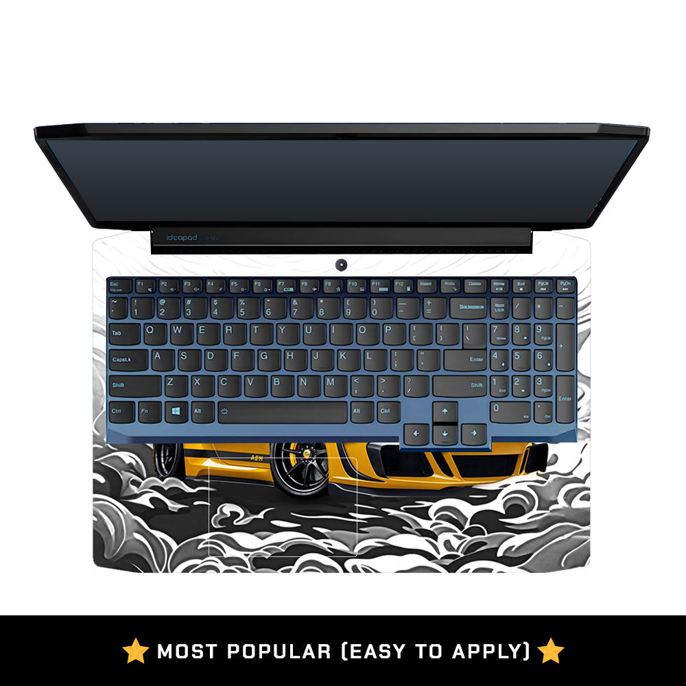 Porsche 911 Yellow Blaze Lenovo IdeaPad Gaming 3 15ARH05 and 15IMH05 Laptop Skin