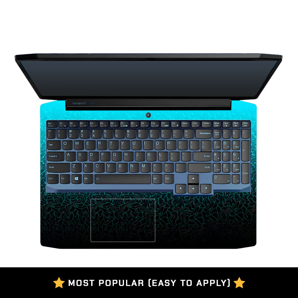 Cyan Blue to Black Gradient Lenovo Ideapad Gaming 3 15ARH05 and 15IMH05 Laptop Skin