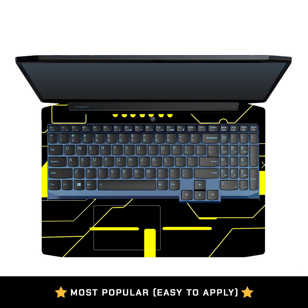 Cyberpunk Yellowline Grid Lenovo IdeaPad Gaming 3 15ARH05 and 15IMH05 Laptop Skin