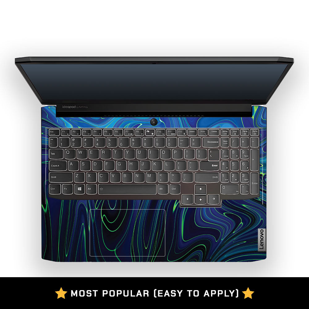Cobalt Liquid Design Lenovo IdeaPad Gaming 3 15ACH6 and 15IHU6 Laptop Skin