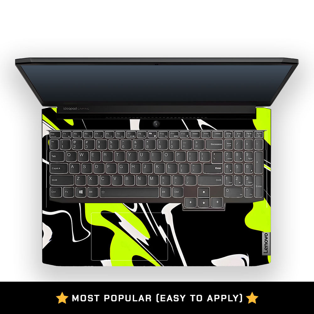 Neon Green and Black Patterns Lenovo IdeaPad Gaming 3 15ACH6 and 15IHU6 Laptop Skin