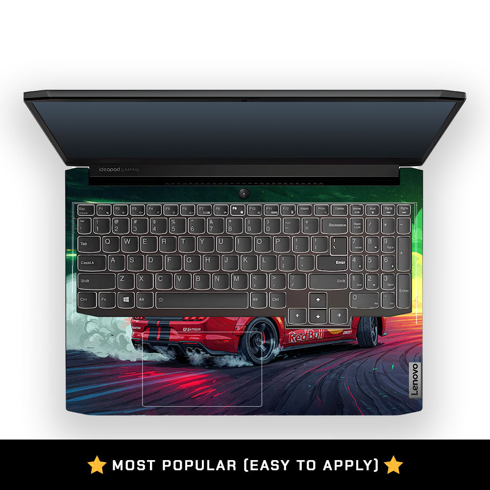 Mustang GT Red Bull Drift Beast Lenovo IdeaPad Gaming 3 15ACH6 and 15IHU6 Laptop Skin
