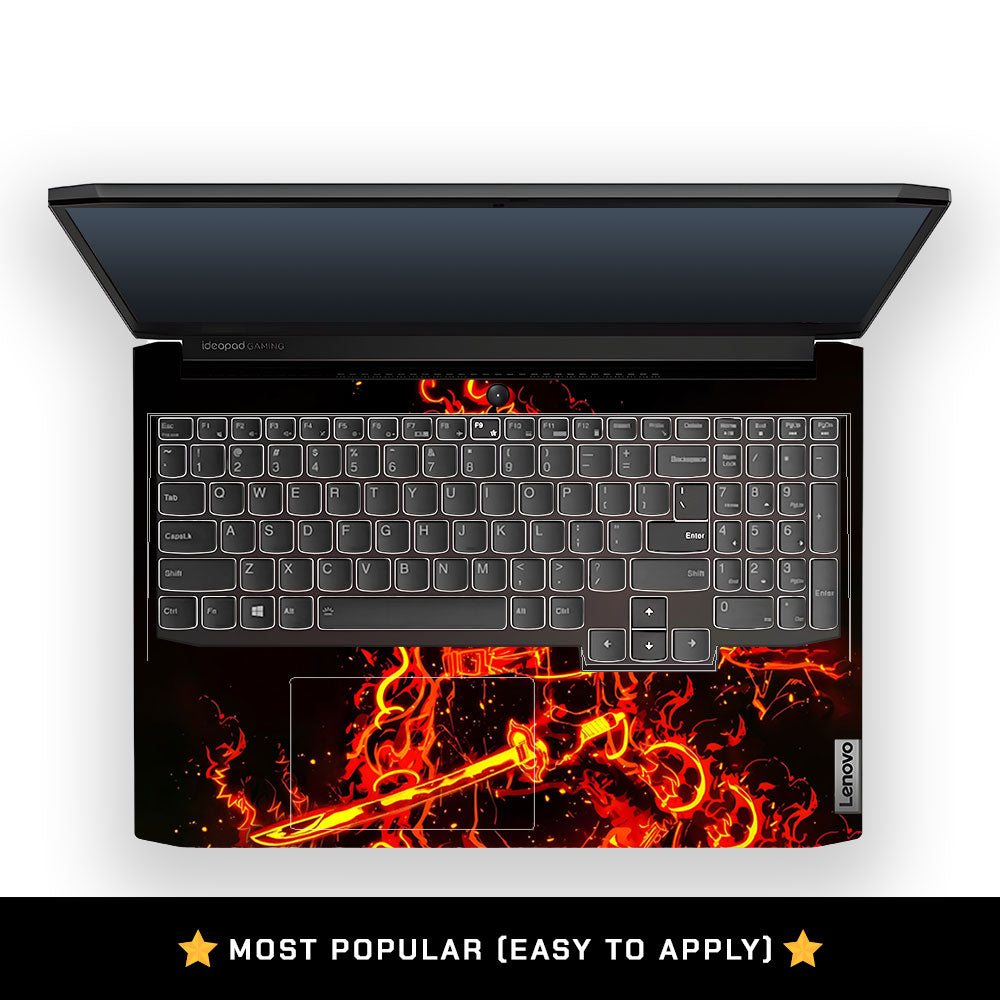Blazing Anime Swordsman Lenovo IdeaPad Gaming 3 15ACH6 and 15IHU6 Laptop Skin