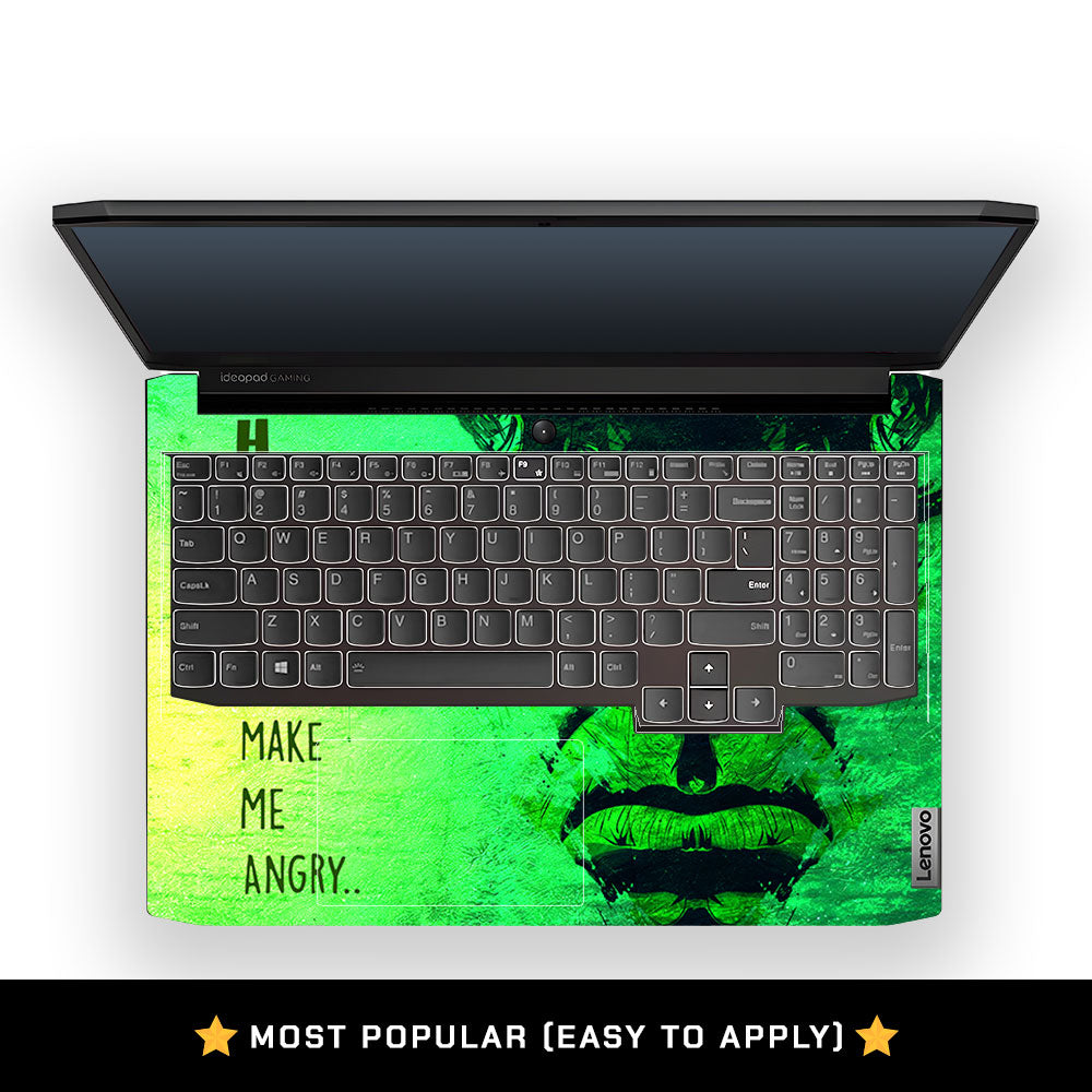 Hulk Don't Make Me Angry Lenovo IdeaPad Gaming 3 15ACH6 and 15IHU6 Laptop Skin