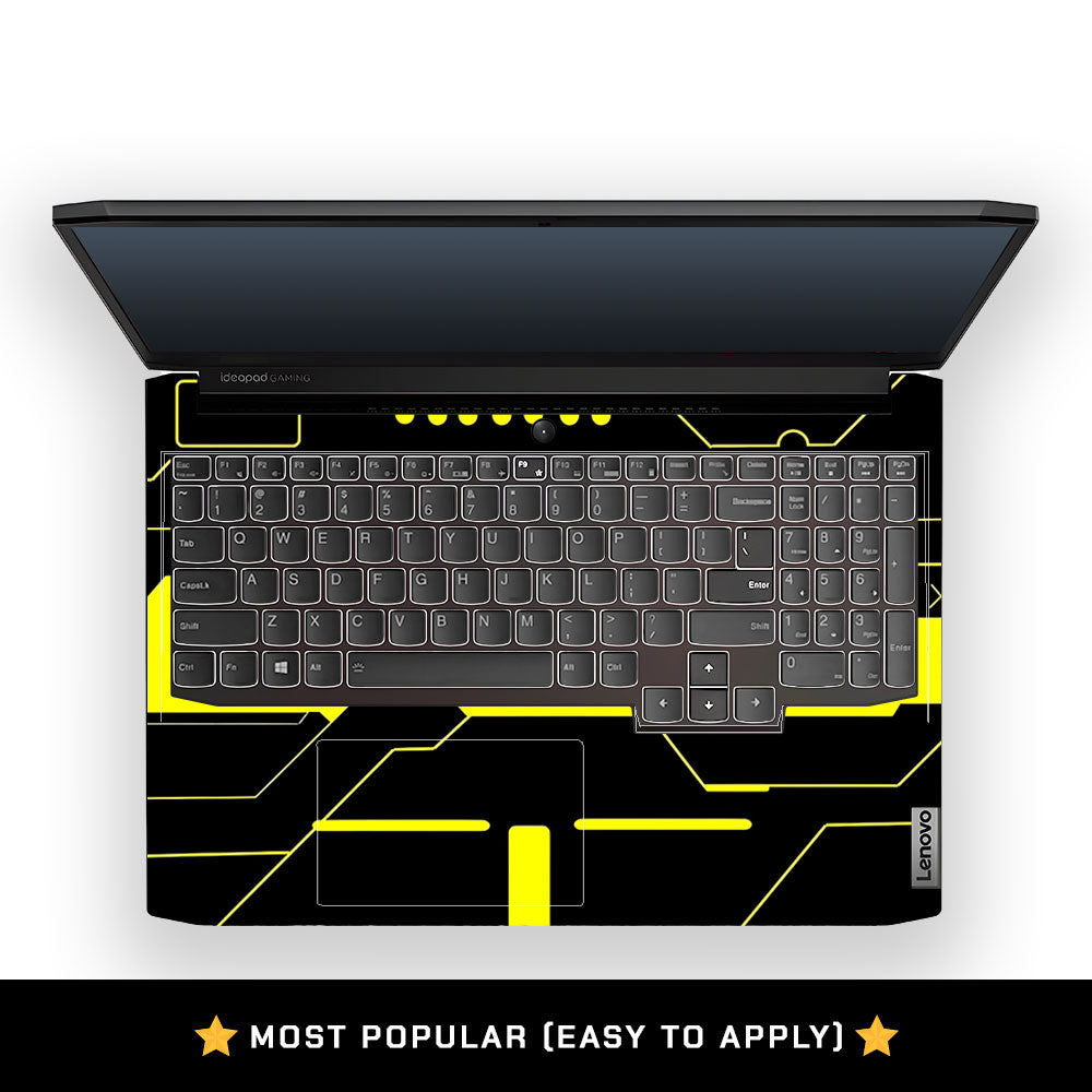 Cyberpunk Yellowline Grid Lenovo IdeaPad Gaming 3 15ACH6 and 15IHU6 Laptop Skin