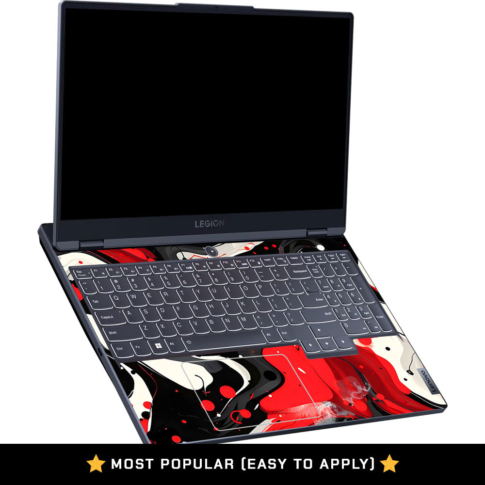 Red and White Paint Swirls Lenovo Legion 5 15IRX9 Laptop Skin