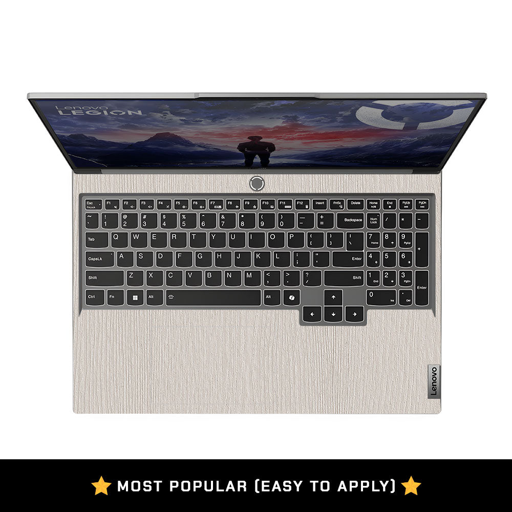 Textured White Wood Lenovo Legion 5 16IRX9 Laptop Skin