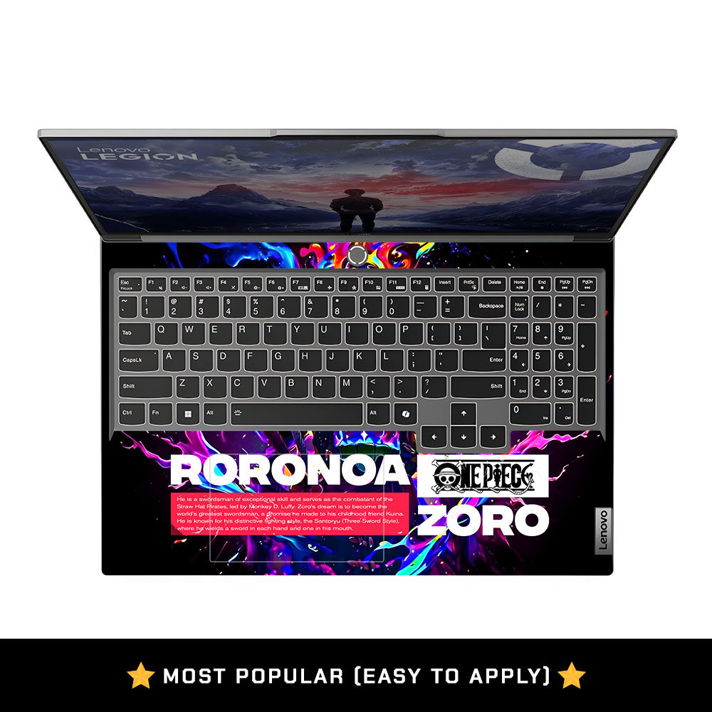 Zoro with Neon Flames Lenovo Legion 5 16IRX9 Laptop Skin