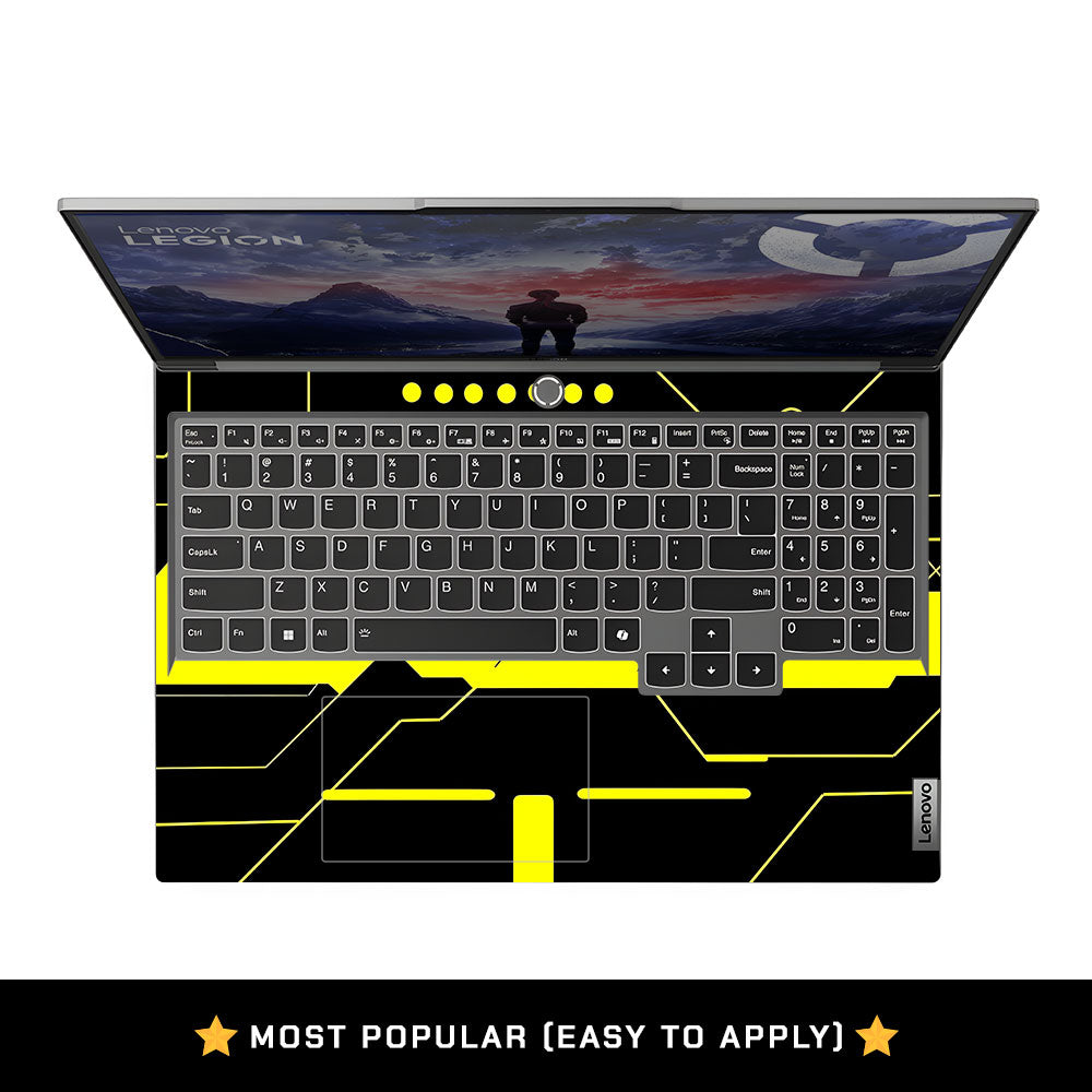 Cyberpunk Yellowline Grid Lenovo Legion 5 16IRX9 Laptop Skin