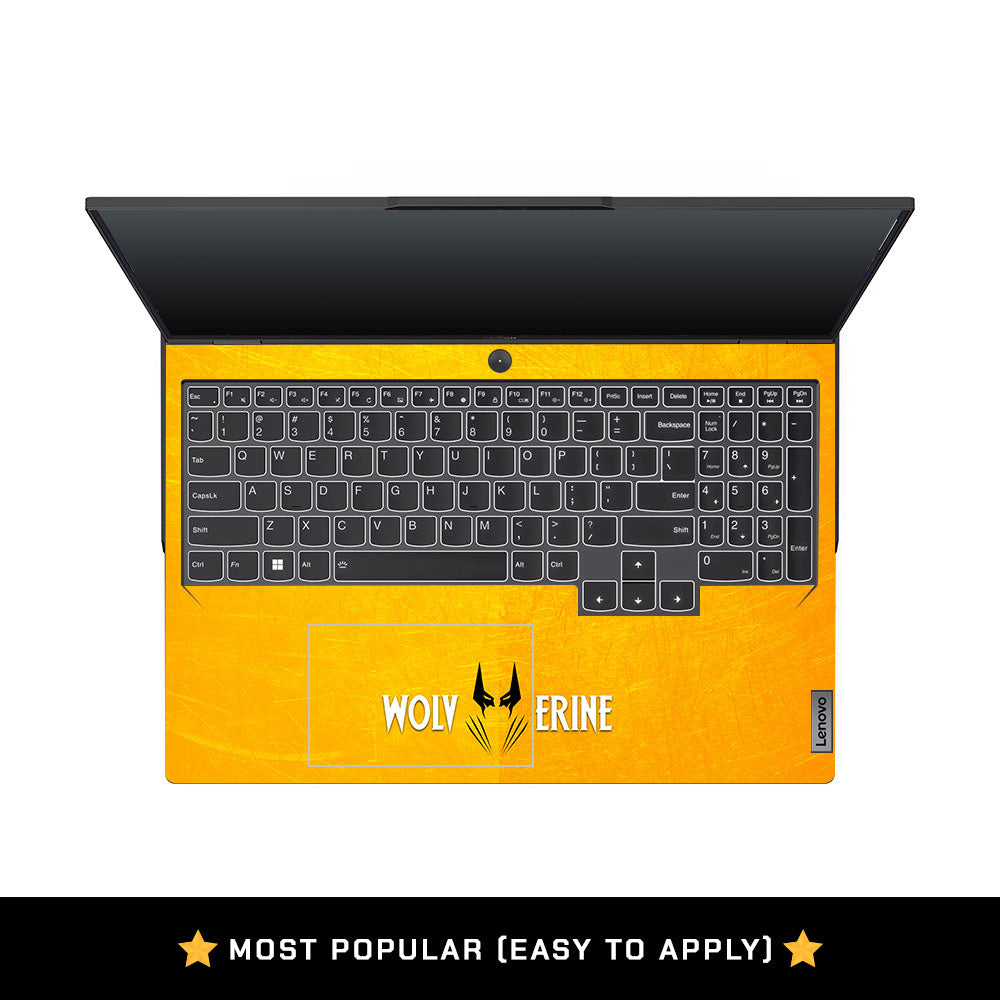 Wolverine with Yellow Background Lenovo Legion 5 Pro 16IRX8 and 16IRX9 Laptop Skin