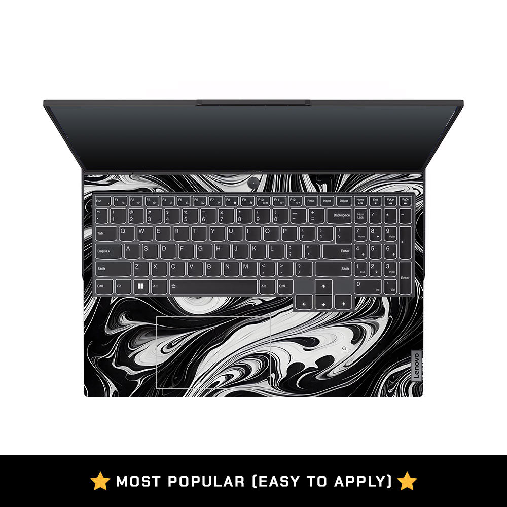 Black and White Marble Lenovo Legion 5 Pro 16IRX8 and 16IRX9 Laptop Skin