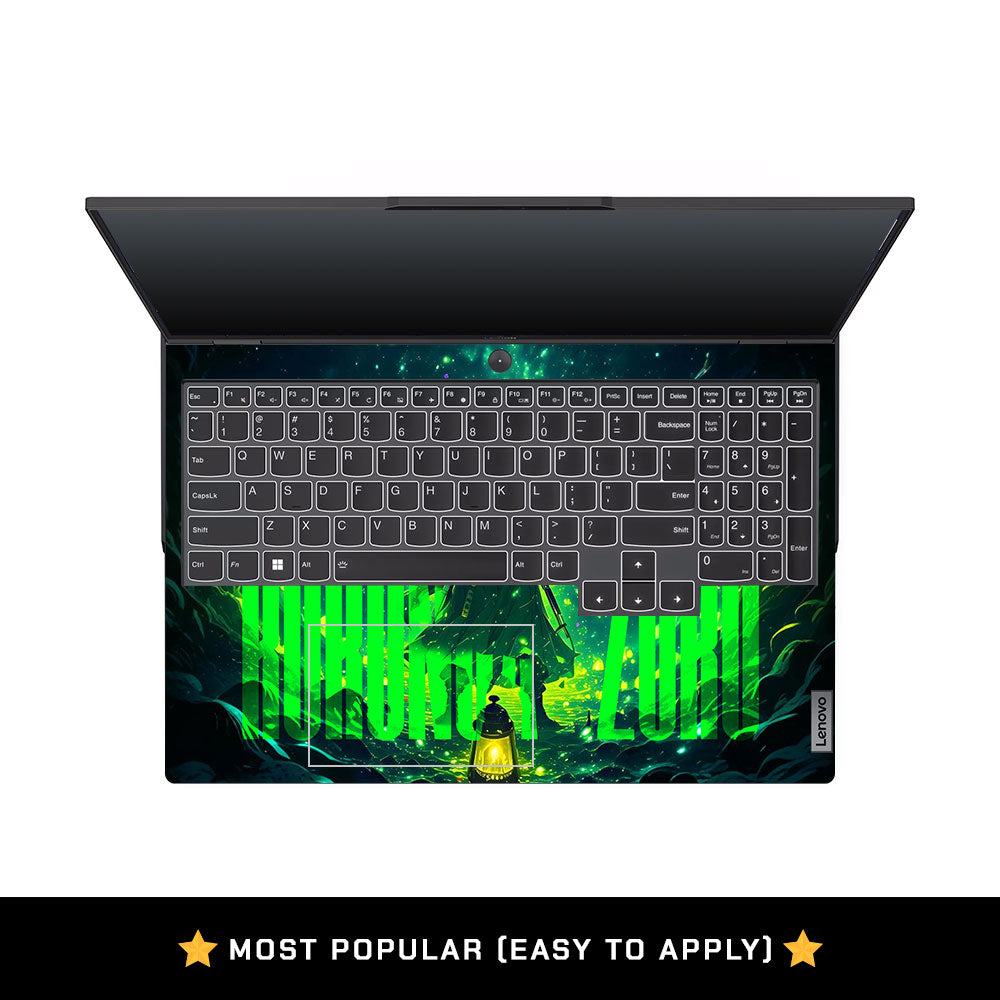 Green Anime Swordsman Lenovo Legion 5 Pro 16IRX8 and 16IRX9 Laptop Skin