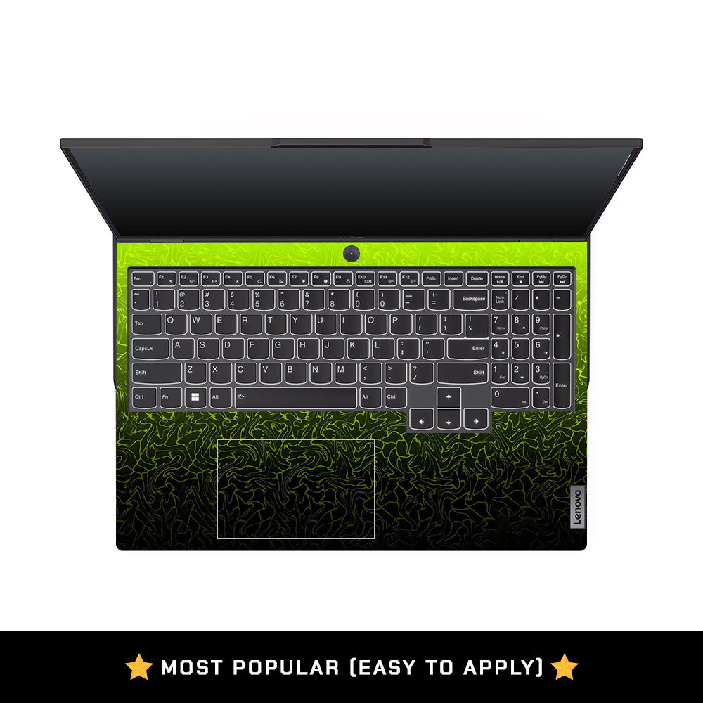 Lime Yellow to Black Gradient Lenovo Legion 5 Pro 16IRX8 and 16IRX9 Laptop Skin
