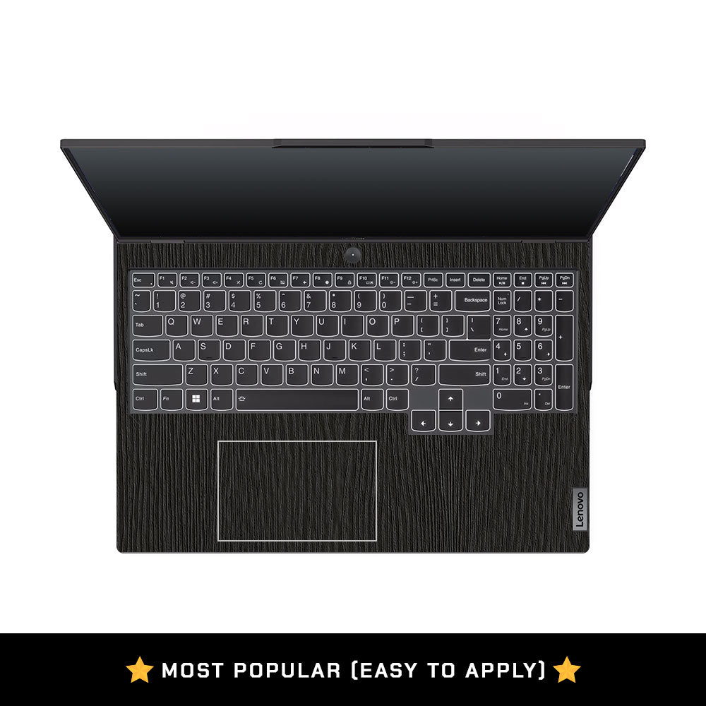 Textured Black Wood Lenovo Legion 5 Pro 16IRX8 and 16IRX9 Laptop Skin