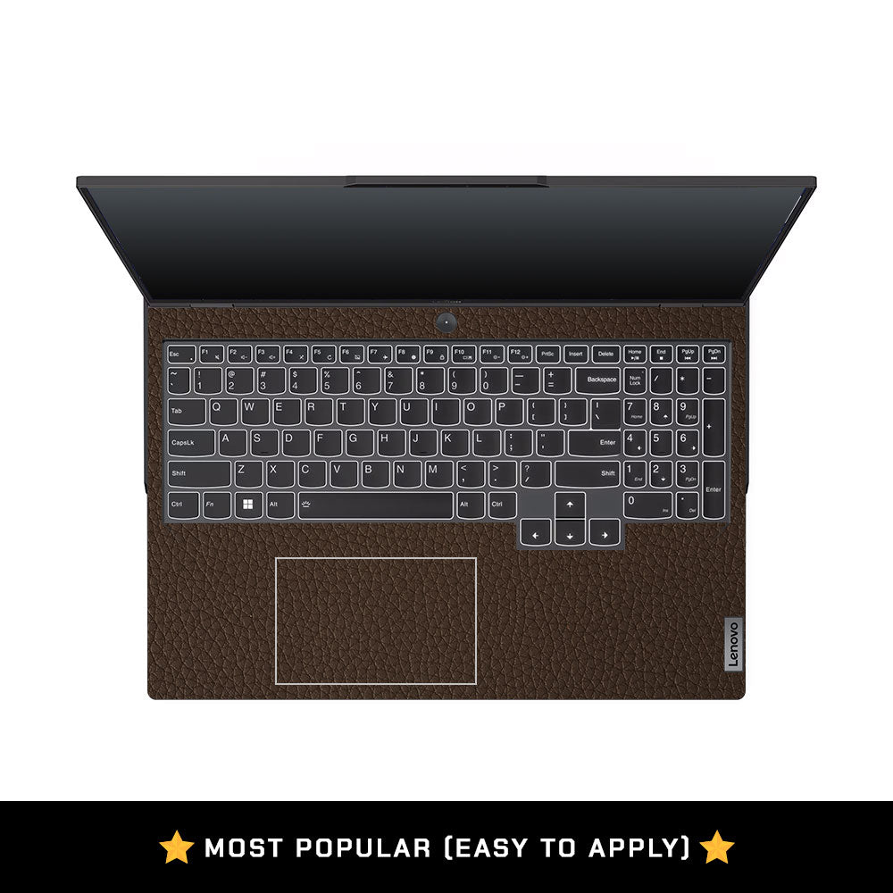 Textured Brown Leather Lenovo Legion 5 Pro 16IRX8 and 16IRX9 Laptop Skin