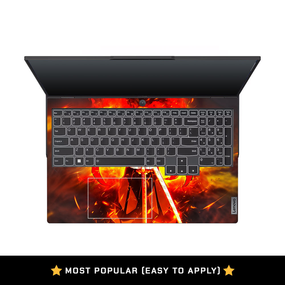Flame Hashira Rengoku Lenovo Legion 5 Pro 16IRX8 and 16IRX9 Laptop Skin