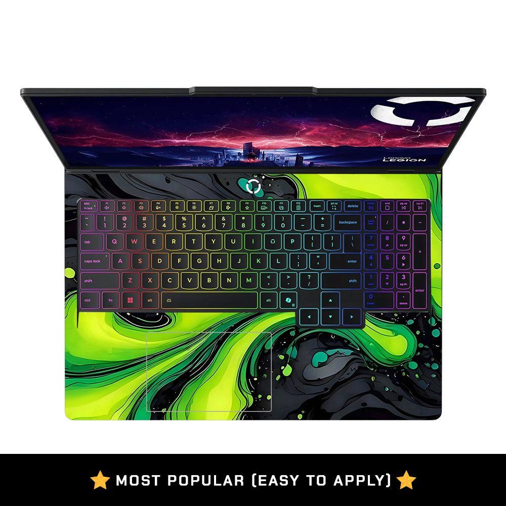 Neon Green Paint Swirls Lenovo Legion Pro 5 16ADR10 Laptop Skin