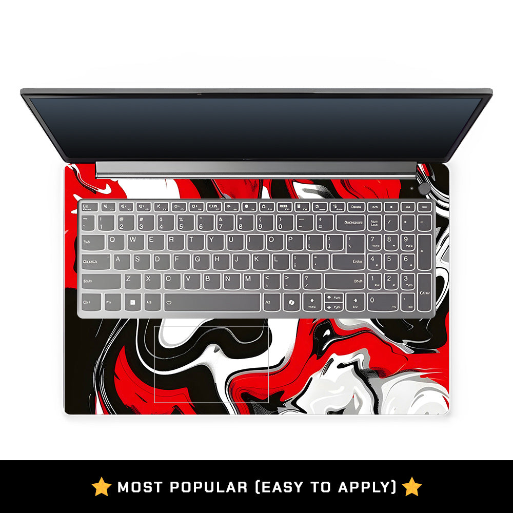 Red and White Marble Lenovo LOQ Essential 15IAX9E Laptop Skin