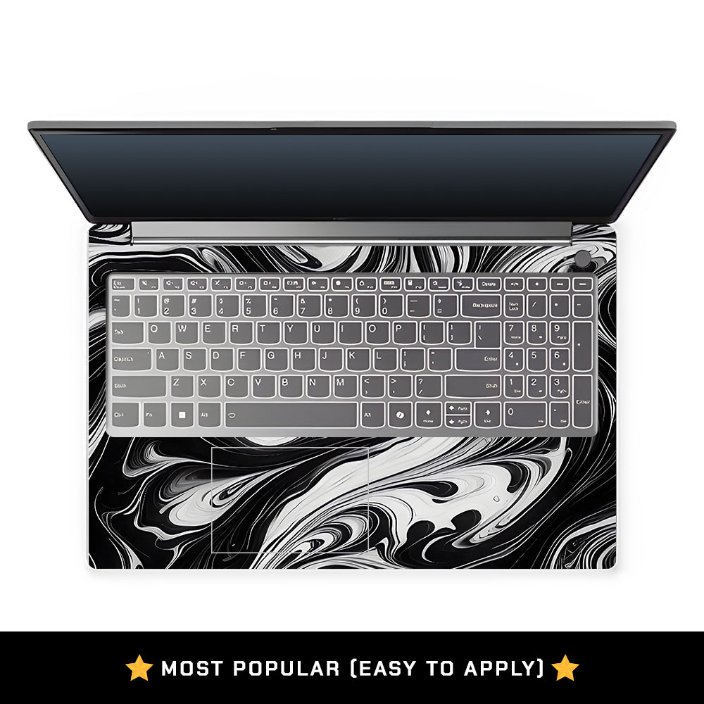 Black and White Marble Lenovo LOQ Essential 15IAX9E Laptop Skin