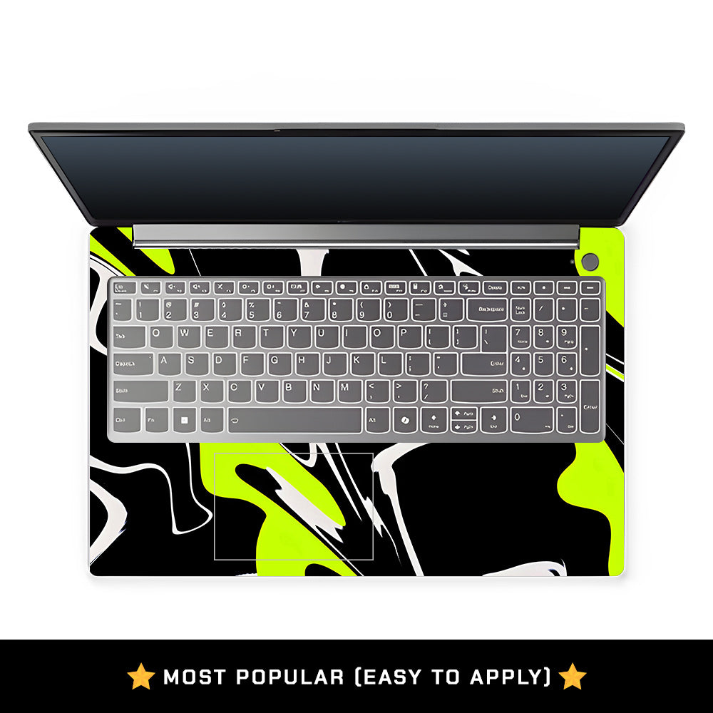 Neon Green and Black Patterns Lenovo LOQ Essential 15IAX9E Laptop Skin