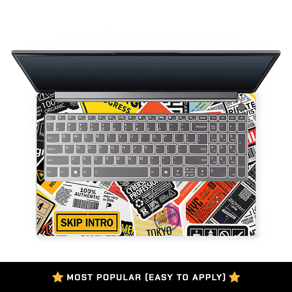 Tech Aesthetic Sticker Collage Lenovo LOQ Essential 15IAX9E Laptop Skin